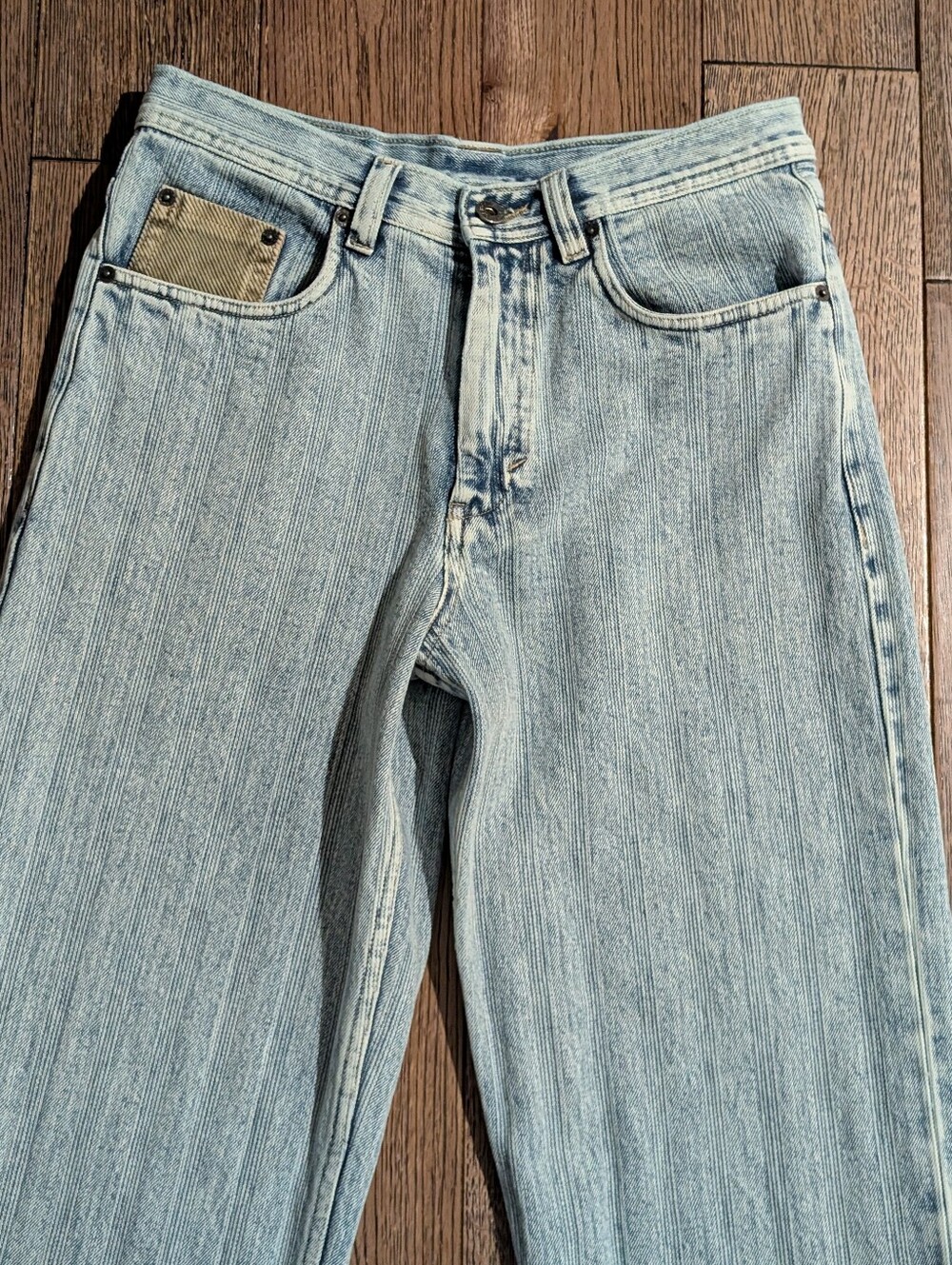 The Cairo Line "Cargos" Relaxed Jeans, Light Blue Stripe - Picture 7 of 14